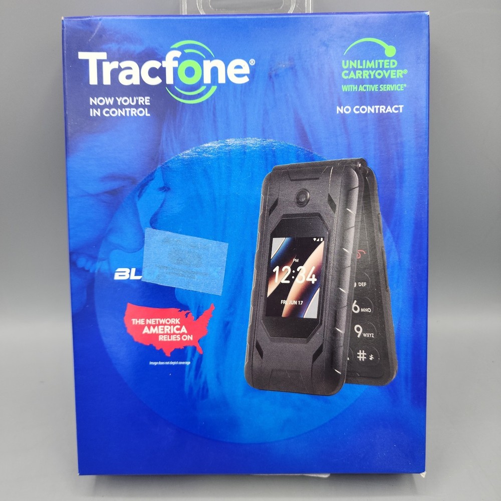 Brand NEW! Sealed BLU Flex 8GB, Black, Prepaid, (Tracfone) Flip Phone