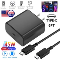 45W Type C USB C Super Fast Wall PD Charger Cable For Samsung Galaxy S20 S21 S23