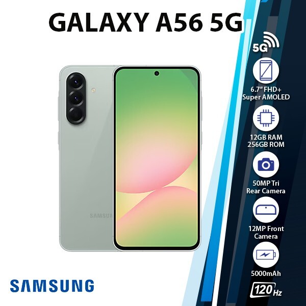 Samsung Galaxy A56 5G Android Cell Phone (Olive/12GB+256GB/Dual SIM/Unlocked)