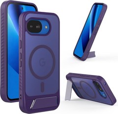 Magnetic for Google Pixel 10a Case, Built-in Stand, Matte Translucent Hard Back