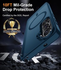 Magnetic for Samsung Galaxy S26 Case with Screen Protector + Wrist Strap, Deep B
