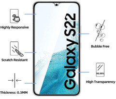 Samsung Galaxy S22 Screen Protector Tempered Glass Bubble Free 3Pac Anti Scratch