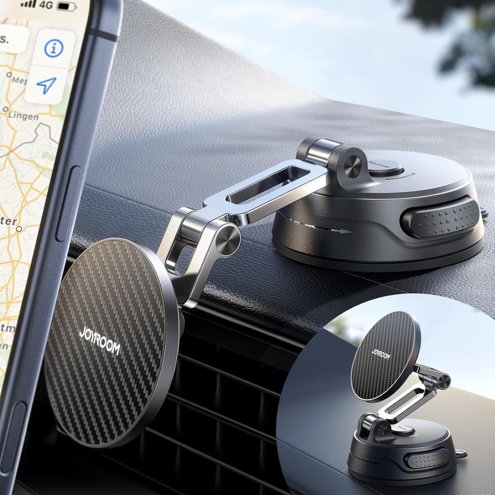 Car Mount for iPhone 17 Pro Max, [Tri-Fold] 360° Rotation iPhone Car Holder