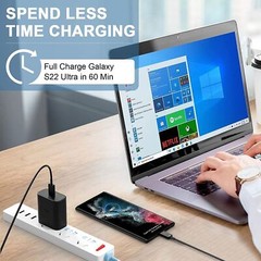 45W Super Wall Charger Adapter 6ft Type C Cable for Samsung Galaxy S23 S22 S21 +