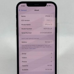 Broken Unlocked Apple iPhone 12 64GB 17.5.1 MGF43LL/A Bad Battery