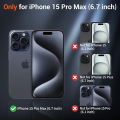 Designed for iPhone 15 Pro Max Case, Heavy Duty Shockproof Dustproof Cover, Blac