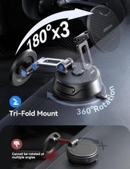 Car Mount for iPhone 17 Pro Max, [Tri-Fold] 360° Rotation iPhone Car Holder