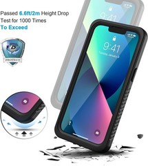 iPhone 13 Case, IP68 Waterproof Dustproof Shockproof Cases with Built-in Screen