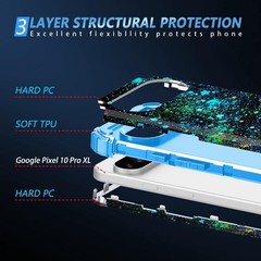 Google Pixel 10 Pro XL Case, Glow in The Dark Three Layer Heavy Duty Protection