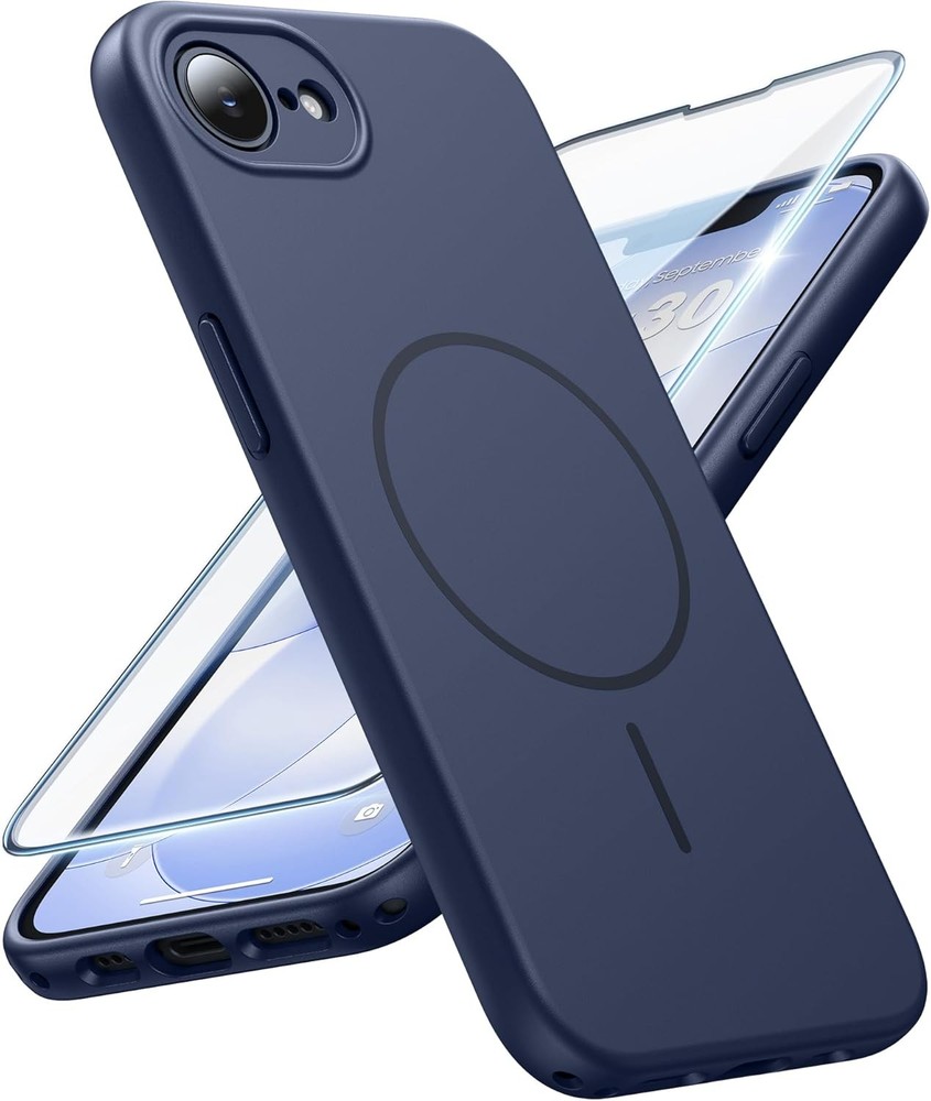 iPhone 17e & iPhone 16e Case: Solid Matte Magnetic Phone Cover with Full Camera