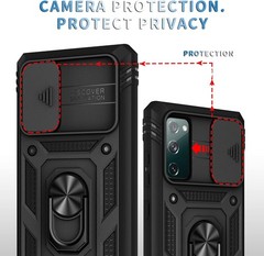 Heavy Duty Kickstand Case for Samsung Galaxy S20 FE 5G with Slide Camera Cover