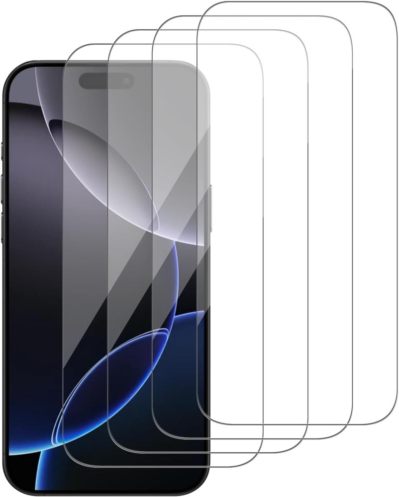 4PCS Glass Screen Protector for iPhone 16 Pro Max 9H Hardness Scratch Resistant