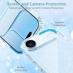 iPhone Air Case Clear Glitter, Sparkle Soft TPU Transparent Shockproof Slim Blin