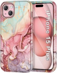 iPhone 15 Plus Case 6.7 inch (2023), Marble Pattern Heavy Duty Shockproof Cover