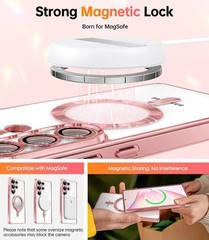 Samsung Galaxy S26 Ultra Case with Magnetic Clear Back Plating Metallic Glossy