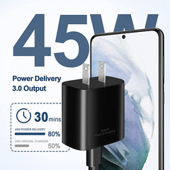 45W PD Fast Charger Wall Adapter Usb Type Charging Cable for Samsung Galaxy S23