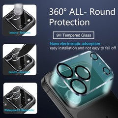 For iPhone 17 Pro 6.3 inch Screen Protector,Front Tempered Glass,Side-Back Film