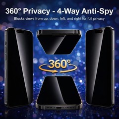 2+2PCS 360 Degree Privacy Screen Protector for iPhone 17 Pro Max 4-Way Anti-Spy