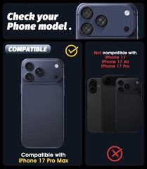 Blue Matte Metal Alloy Camera Lens Protector – 2 Pack for iPhone 17 Pro Max