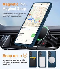 Magnetic for Samsung Galaxy S26 Case with Screen Protector + Wrist Strap, Deep B