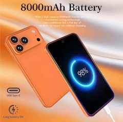 I17 Pro Max Android Smartphone Global Unlocked 6.8″- Orange!