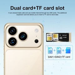 A17 Pro Max Unlocked Phone 5G, 16GB+1TB Dual SIM Cell Phone，7.3″ HD Display
