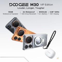 DOOGEE M30 4G LTE Rugged Phone Android 16 Waterproof TWS Earbuds 64MP 256GB NFC