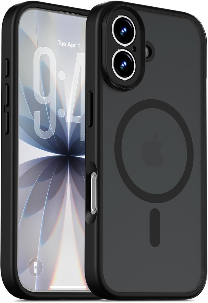 iPhone 17 Case with Built-in Camera Cover, Military Grade Drop Protection, Black