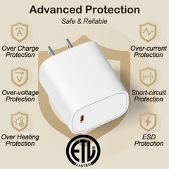 30W USB-C Fast Charger Adapter for Samsung Galaxy Tab S11, S10, 10Ft Cable