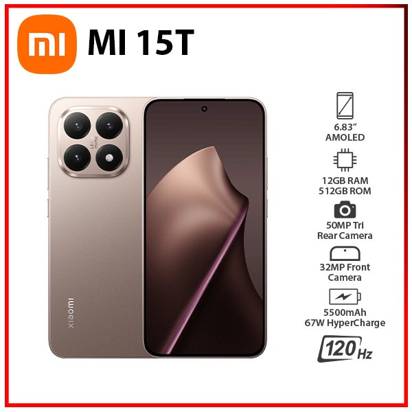 (New) Xiaomi 15T 5G 12GB+512GB GOLD Dual SIM Unlocked Android Cell Phone