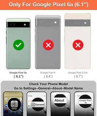 Google Pixel 6a Case with Card Holder, Wallet Phone Case for Women Men [RFID Blo