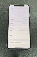 Apple iPhone X – 256 GB – Silver (AT&T) 95% Batt. – Excellent Condition