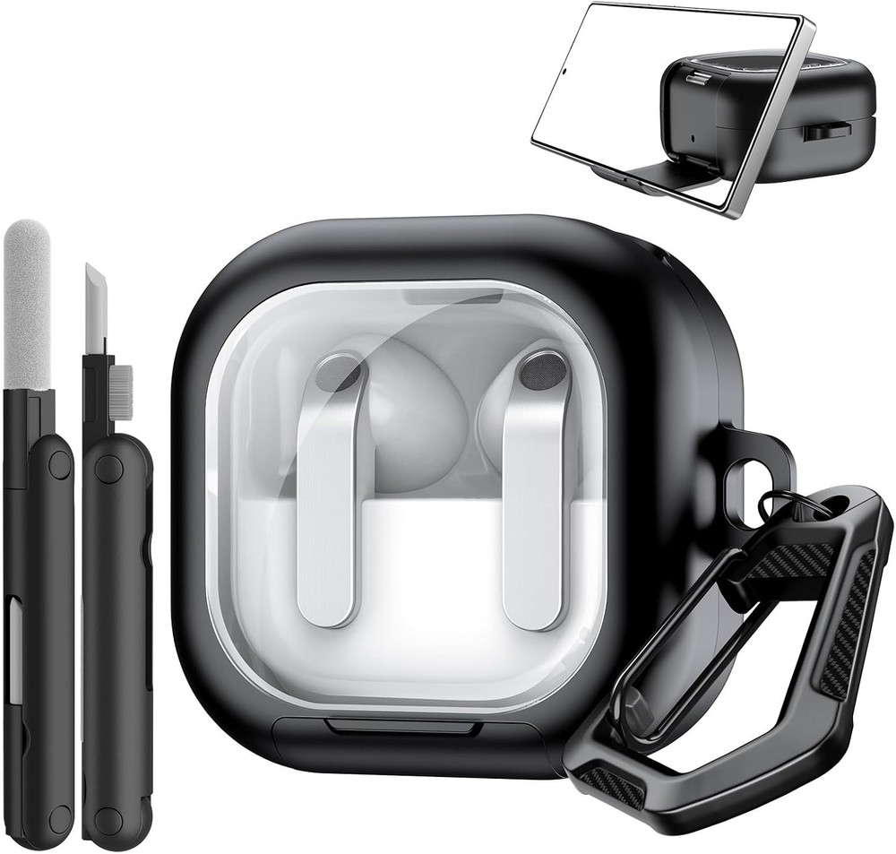 Clear Case for Galaxy Buds 4 & Galaxy Buds 4 Pro (2026), Black TPU Hard Shell