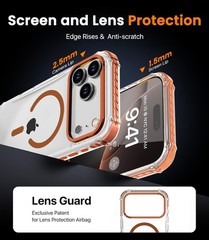 Strong Magnetic Case for iPhone 17 Pro Max 6.9-Inch Clear Slim Shockproof Cover