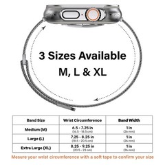 KORDIZ Milanese Mesh Band for Apple Watch ULTRA 3, ULTRA 2/1 [49mm] Silver Na…
