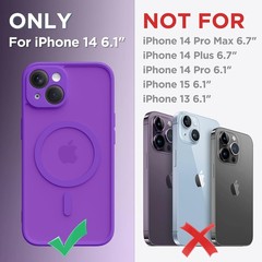 Magnetic Slim Translucent Matte Case for iPhone 14, Shockproof Protection, Neon