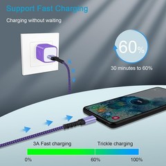 5FT Braided USB A to Type C Cable Fast Charging Power Cord 3 Pack USB C Charger