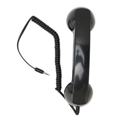 Retro Phone Handset Radiation Proof Telephone Receiver 3.5mm Cellphone Black