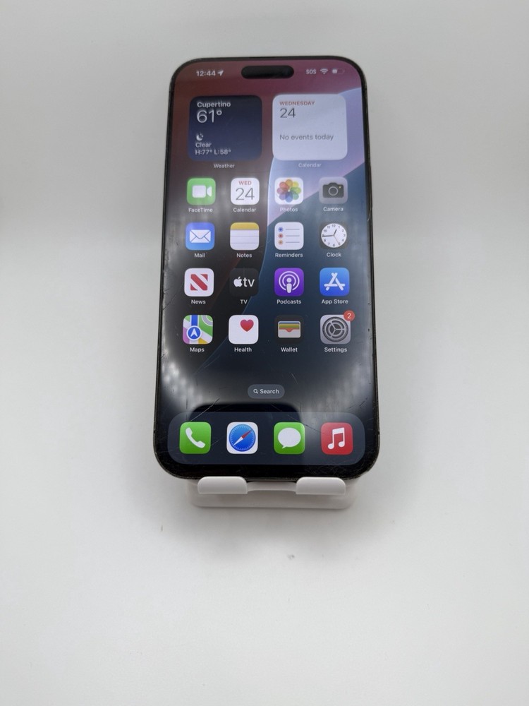 Apple iPhone 16 Pro Max – 256GB – AT&T – Black – Cracked – Check ESN