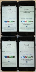 FOUR USED GSM UNLOCKED APPLE iPhone 7, 32GB A1660 MQTV2LL/A PHONES, 100% BATTERY