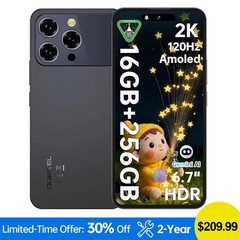 OUKITEL P1 Pro Cell Phone Android 15 16GB+256GB 50MP 120Hz Dual SIM 4G 6.7″ NFC