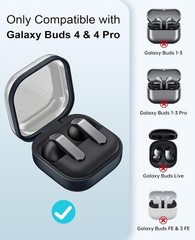 Clear Case for Galaxy Buds 4 & Galaxy Buds 4 Pro (2026), Black TPU Hard Shell