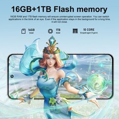 A17 Pro Max Unlocked Phone 5G, 16GB+1TB Dual SIM Cell Phone，7.3″ HD Display