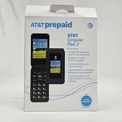 AT&T Flip Phone Cingular Flex 2 Large Keypad 4G LTE Navy Easy To Use