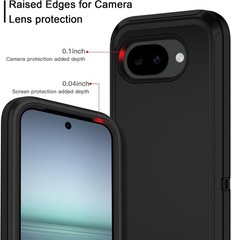 3PCS Shockproof Dust Drop Proof 3-Layer Full Body Case for Google Pixel 10A Blac