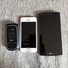 3 phones: LG. G4 4G LTE, Apple iPhone SE, LG Verizon flip phone. UNTested