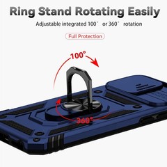 for iPhone SE 2022/3rd/2020 8/7 Case with Screen Protectors and Camera Cover, Bl