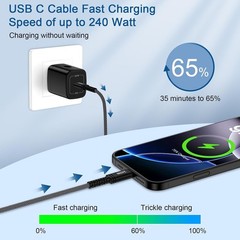 240W USB-C Fast Charger for Samsung Galaxy Z Flip 7/6, 10ft Cable