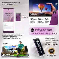 MOTOROLA Moto Edge 60 Pro 5G-Factory Unlocked-Global-8GB 256GB-Sparkling Grape