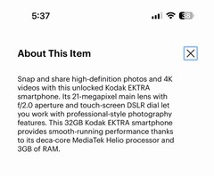 Kodak Ektra 4G LTE 32GB Black Cellular Phone No SIM Card Android New In Box!